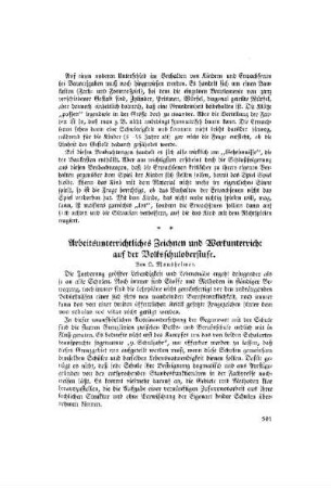 Arbeitsunterrichtliches Zeichnen und Werkunterricht auf der Volksschuloberstufe