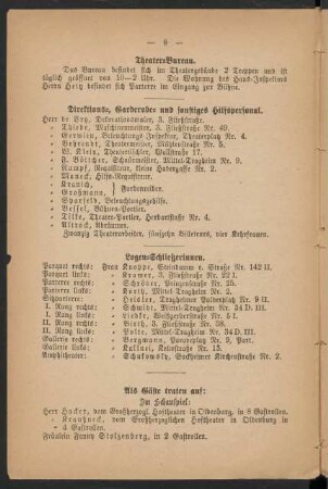 Logen-Schließerinnen.