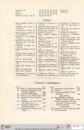 Current Catalogues