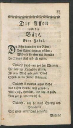 Die Affen und die Bäre. Eine Fabel