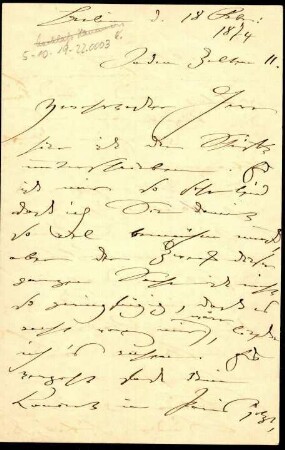 5-10-19-22.0000: Schumann, Clara, geb. Wieck; Pianistin: Bitte um Vollmacht von OB Hammers
