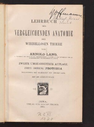 2: Lehrbuch der vergleichenden Anatomie der wirbellosen Thiere