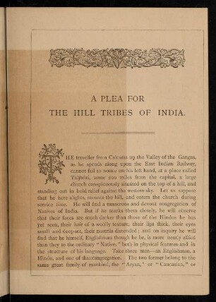 3-40, A plea for the hilltribes of India