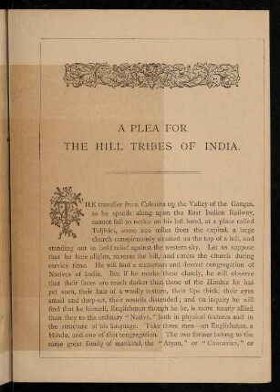 3-40, A plea for the hilltribes of India