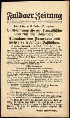 Ausgabe vom Freitag, den 15. Oktober 1915.