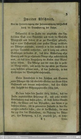Zweiter Abschnitt. Von der Hervorbringung oder Zusammenstezung des Zuckers durch die Veranstaltung der Natur