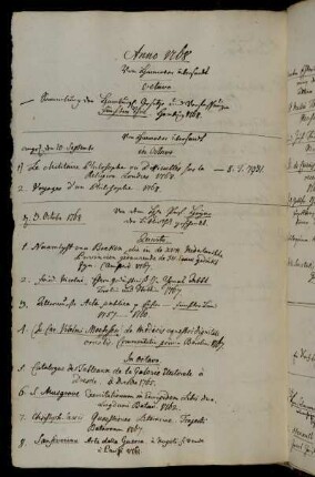 Von Hannover übersandt. - Von dem Hhn. Prof. Heyne der Bibliothek geschenkt. - Von dem Hhn. Oberkomisarius Stock der Bibliothek geschenkt.- Von Hannover geschickt.