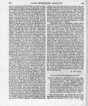 Kritische Uebersicht der neuesten Literatur in dem gesammten Gebiete der Staatswissenschaften. Eine Monatsschrift. Hrsg. v. K. H. L. Pölitz. Leipzig: Hinrichs 1835
