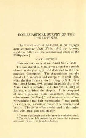 Ecclesiastical survey of the Philippines