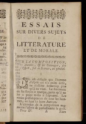 Sur La Composition, les Auteurs, & les Ouvrages, soit Esprit, soit de Science, en général.