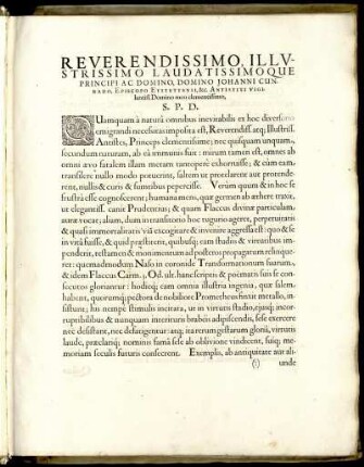 Reverendissimo Illustrissimo Laudatissimoque Principi Ac Domino, Domino Johanni Cunrado [...]