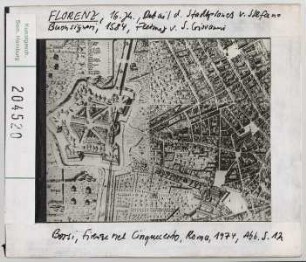 Florenz: Stadtplan von Stefano Buonsignori, 16. Jhd.