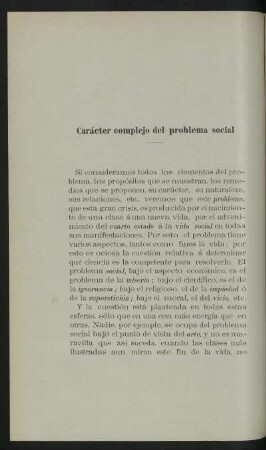 Carácter complejo del problema social