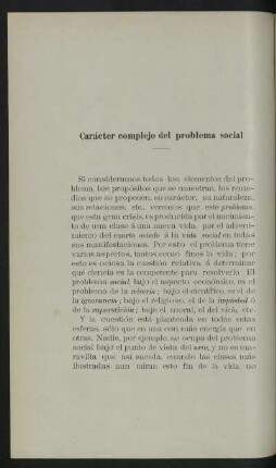 Carácter complejo del problema social