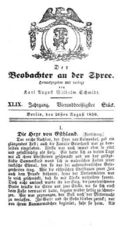 33. Stueck, 26. August 1850