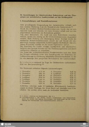 D) Auswirkungen der demokratischen Bodenreform und des Überganges zur sozialistischen Landwirtschaft auf das Siedlungsbild