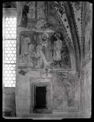 evangelische Pfarrkirche innen; Chor, Nordwand rechts nach der Restaurierung