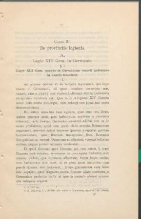 Caput III. De provinciis legionis.
