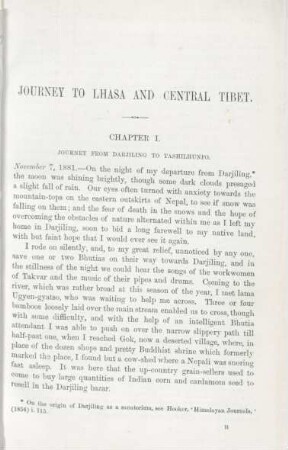 Chapter I. Journey from Darjiling to Tashilhunpo