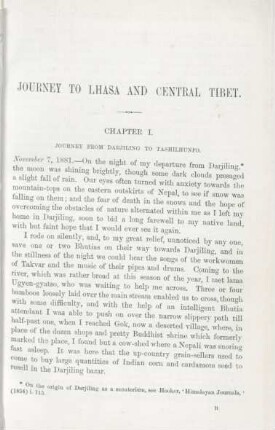 Chapter I. Journey from Darjiling to Tashilhunpo