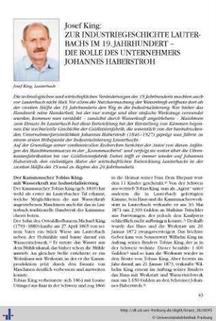 Zur Industriegeschichte Lauterbachs im 19. Jahrhundert – die Rolle des Unternehmers Johannes Haberstroh.