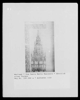 Dom Santa Maria Nascente, Abschluss eines Turmes