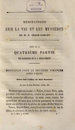 Méditations pour tous les jours et fêtes de l'année, selon la méthode de saint Ignace sur la vie et les mystères de N. S. Jésus-Christ..., 3