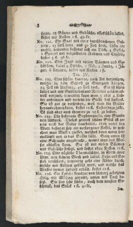 Tab. IV. [Beschreibung]; No. 123.-133.