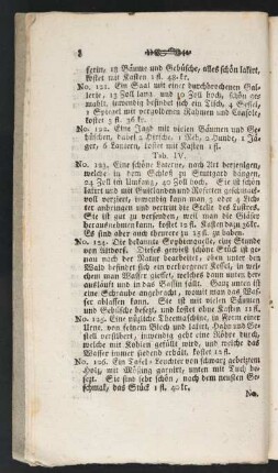 Tab. IV. [Beschreibung]; No. 123.-133.