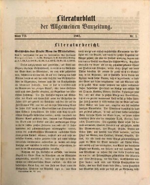 Allgemeine Bauzeitung. Literaturblatt der Allgemeinen Bauzeitung. 7. 1861/65 (1865)