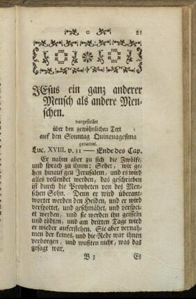 Jesus ein ganz anderer Mensch als andere Menschen