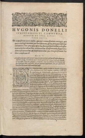 Hugonis Donelli Iurisconsulti Commentariorum De Iure Civili Liber Sextus.