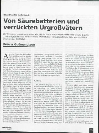 Island anno dazumals: Von Säurebatterien und verrückten Urgroßvätern