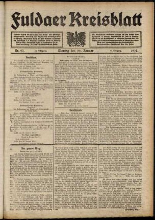 Ausgabe vom Montag, den 29. Januar 1912.