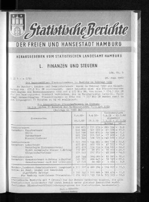 Die kassenmäßigen Steuereinnahmen in Hamburg im Februar 1960 : Lfd. Nr. 5