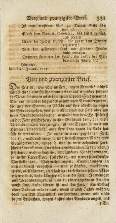 Vier und zwanzigster Brief.