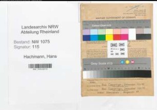 Entnazifizierung Hans Hachmann , geb. 09.02.1906 (Betriebsinhaber)
