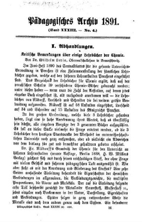 Kritische Bemerkungen über einige Lehrbücher der Chemie