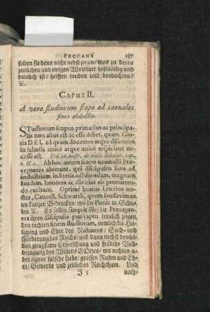 Caput II. A vero studiorum scopo ad carnales fines abductio.