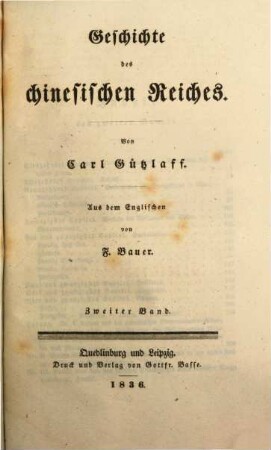 Geschichte des chinesischen Reiches, 2
