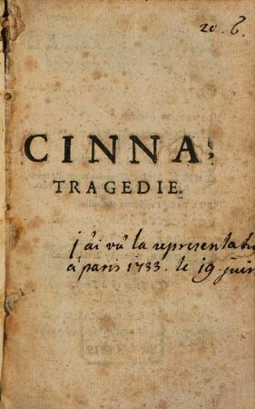 Cinna : Tragédie