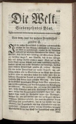 Siebenzehntes Blat.