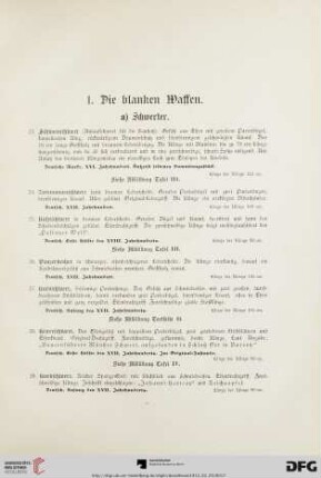 1. Die blanken Waffen (Nr. 1-153)
