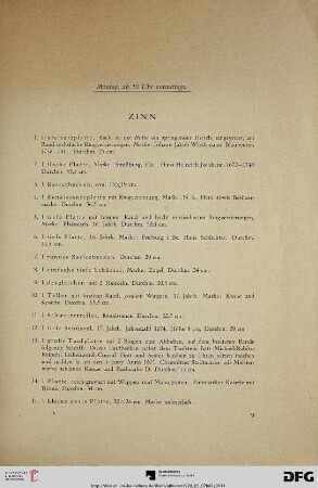 Zinn (Nr. 1-99a)