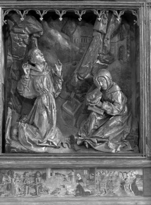 Franziskusaltar — Mittelschrein: Stigmatisierung des heiligen Franziskus