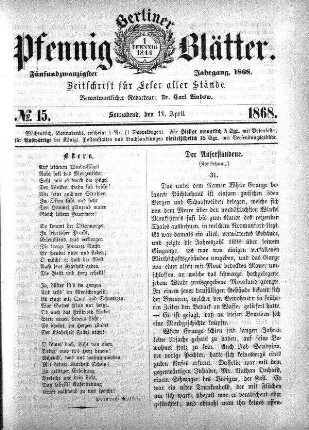 No. 15, Sonnabend, den 11. April