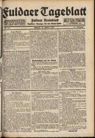 Ausgabe vom Mittwoch, den 26. Oktober 1921.