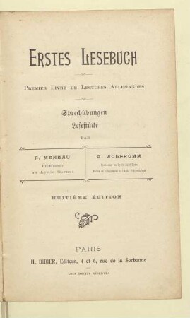 Erstes Lesebuch : Sprechübungen, Lesestücke