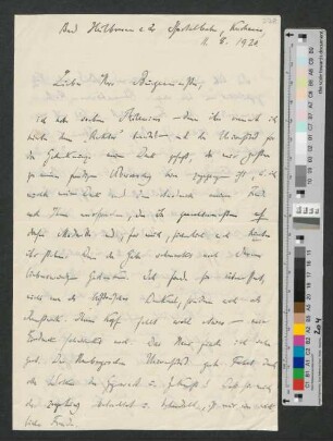 Brief an Werner von Melle