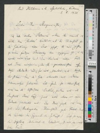 Brief an Werner von Melle